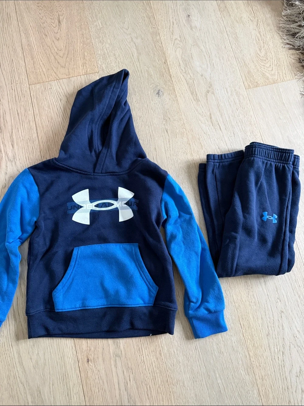 Under Armour Navy and Bright Blue Boys Hoodie & Sweatpants Set